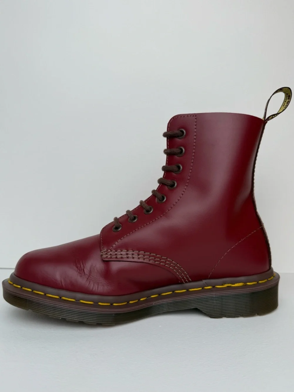 Dr. Martens Oxblood Red MIE Quilon Leather 1460 Lace Up 8 Eye Boots UK 5